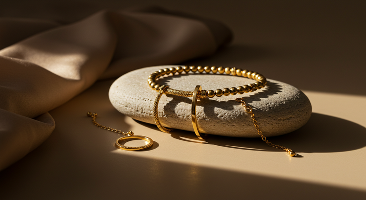 Buddhabeyond Gold Collection bracelets, crafted in 24K gold-plated details