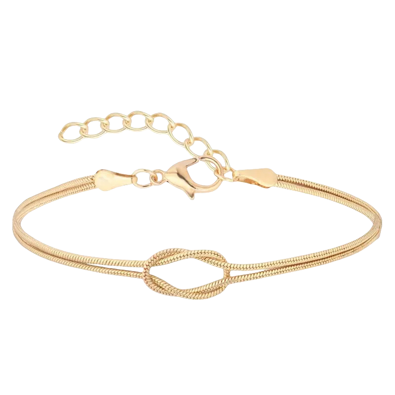 Elegant gold-plated bracelet with love knot design, stylish and refined