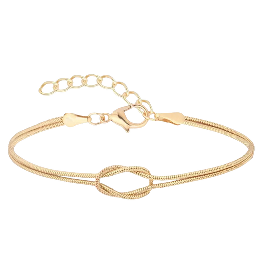 Elegant gold-plated bracelet with love knot design, stylish and refined