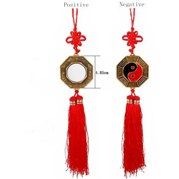 5cm yin and yang bagua mirror talisman for cars hanging
