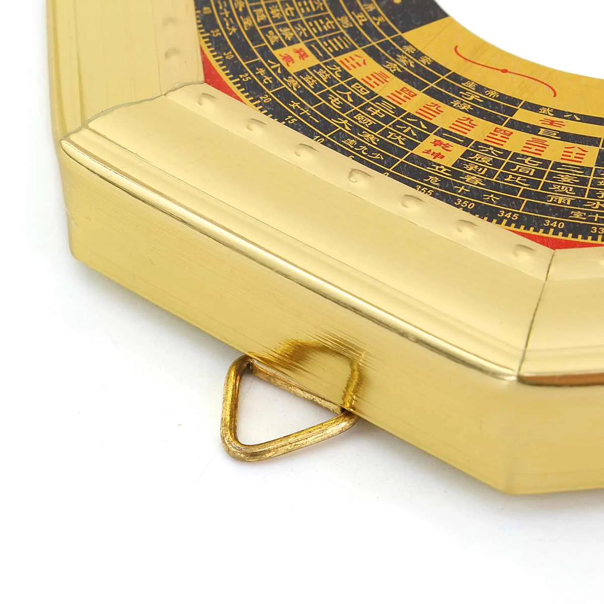 Details of the convex Feng Shui bagua mirror shielding against misfortune and bad luck.