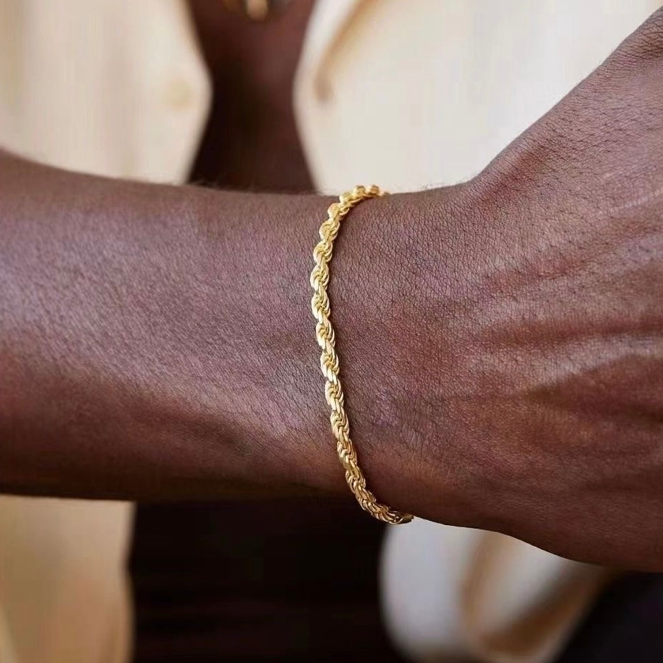 Authentic Retro Stainless Steel Twist Chain Bracelet