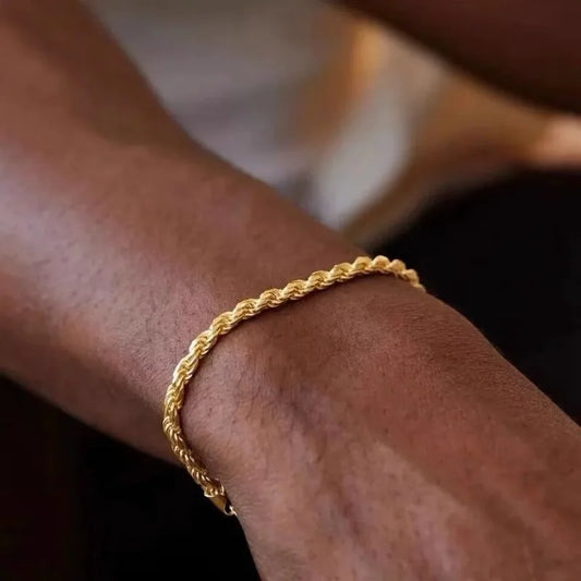 Retro Stainless Steel Twist Chain Men’s Bracelet