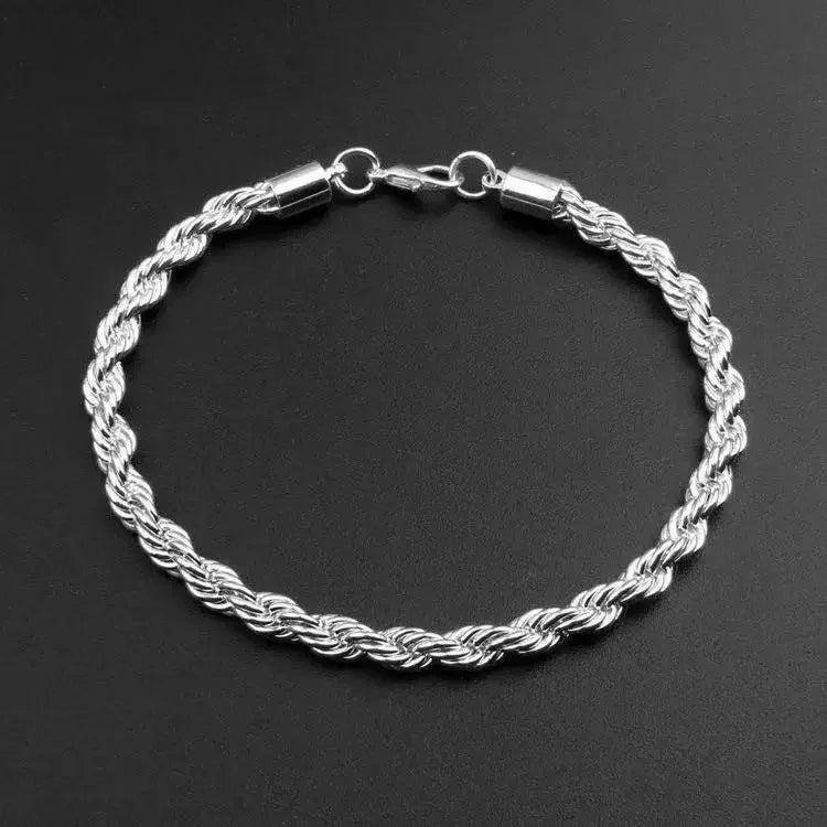 silver twisted chain bracelet