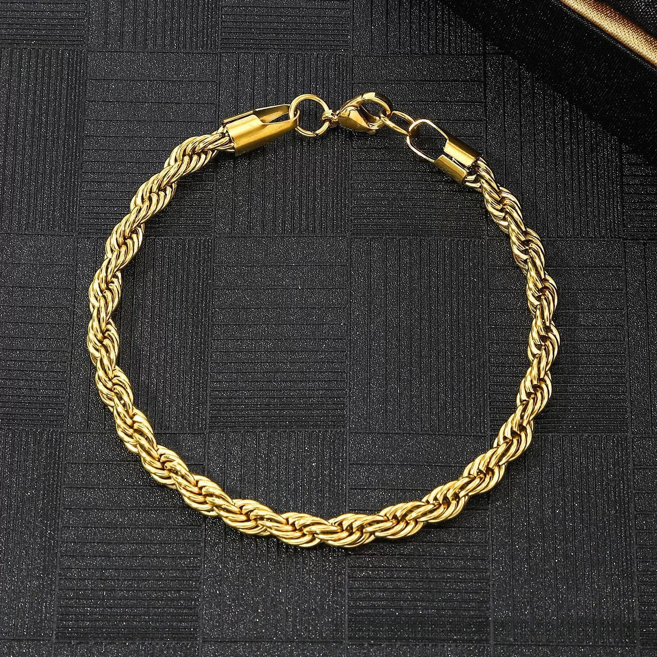 stainless steel 24k gold chain bracelet