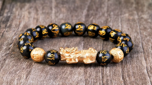 Feng Shui Bracelet - Pixiu Black Obsidian Bracelet for Wealth