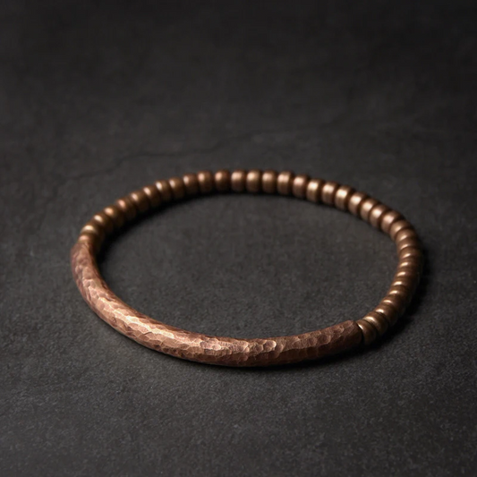 Handmade Hammered Copper Bracelet - Bring Health - BuddhaBeyond
