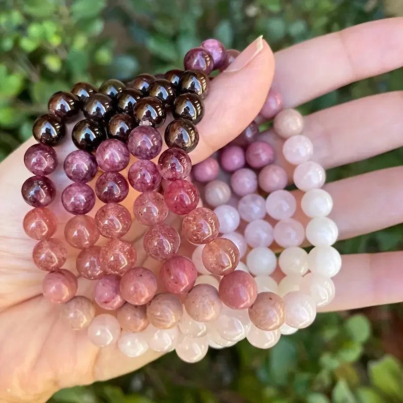 Bracelet with multicolored agate and amethyst stone beads, metaphysical energy protection