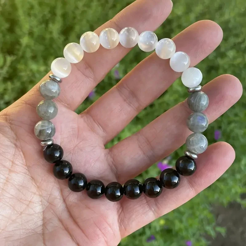 Black Onyx Bracelet and Quartz Bracelet 