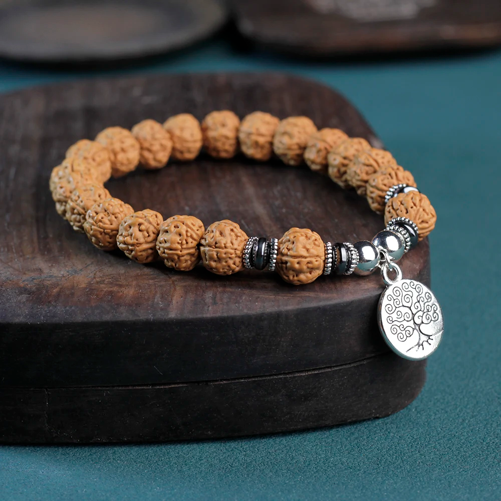 Vajra Bodhi Seed mala with tree of life charm