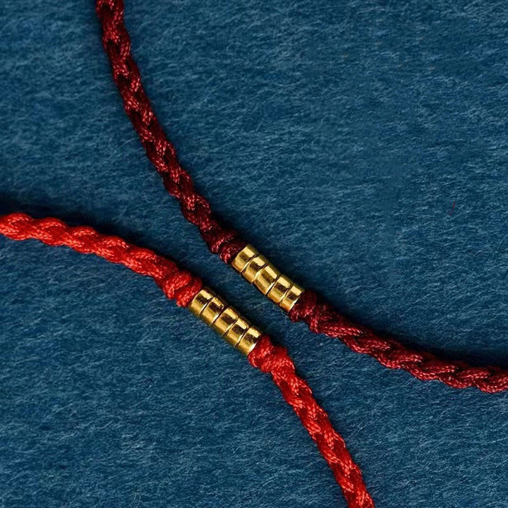 Golden Bead Braided String Lucky Bracelet Anklet