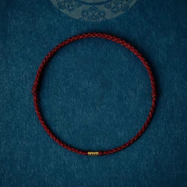 Golden Bead Braided String Lucky Bracelet Anklet