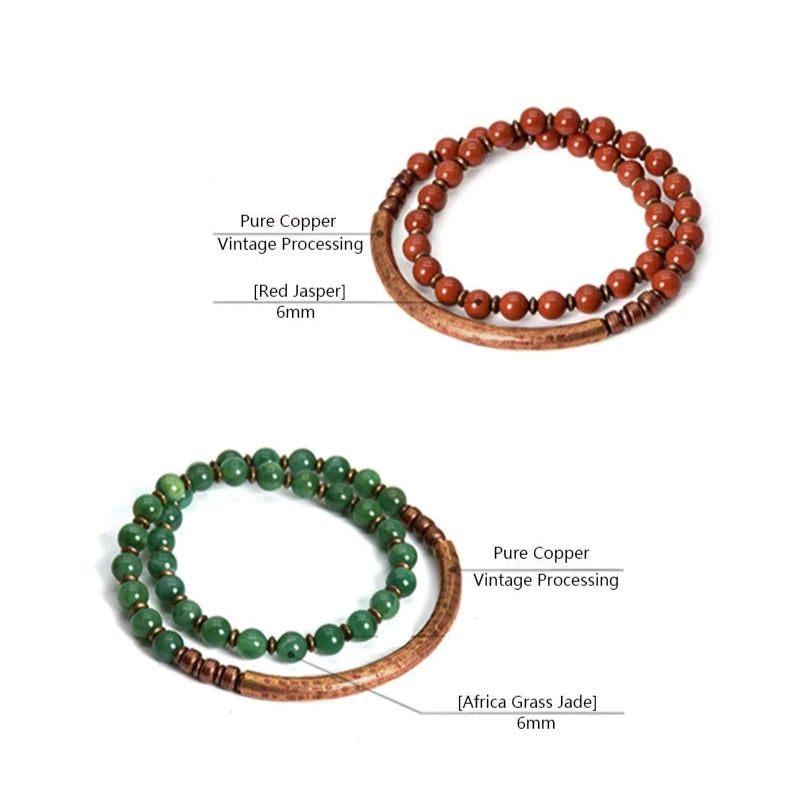 the specifications of africa grass jade and red jasper bracelet and necklace