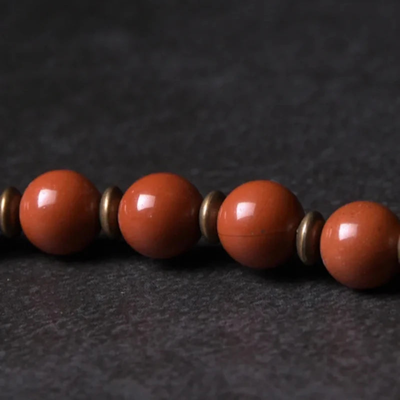 big red jasper stone bead