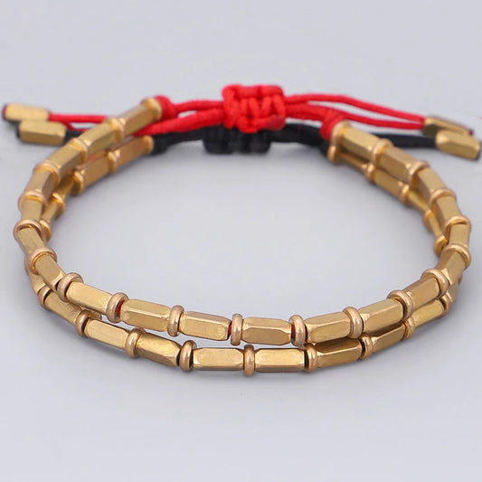 Tibetan Handmade Copper Redline Bracelet - Bring Love & Luck - BuddhaBeyond