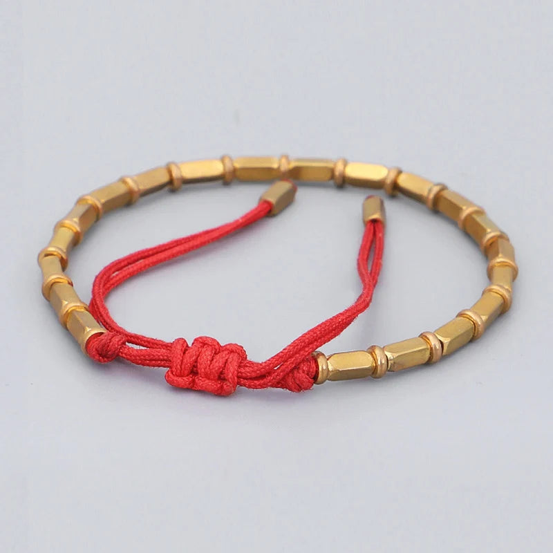 Tibetan Handmade Copper Redline Bracelet - Bring Love & Luck - BuddhaBeyond