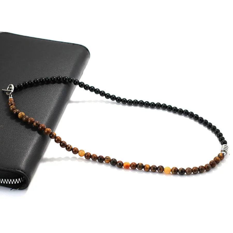 Mapstone Obsidian Tiger's Eye Obsidian Necklace