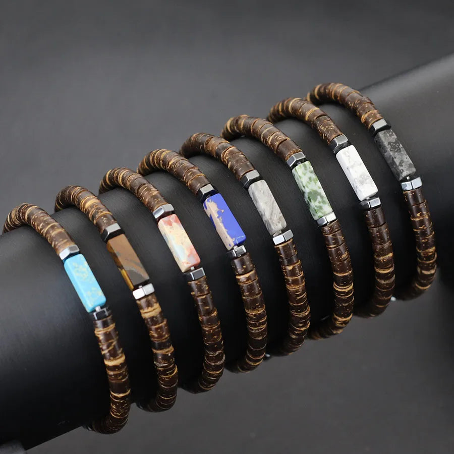 Coconut Cult Beaded Bracelet - 8 Healing Stone Choices