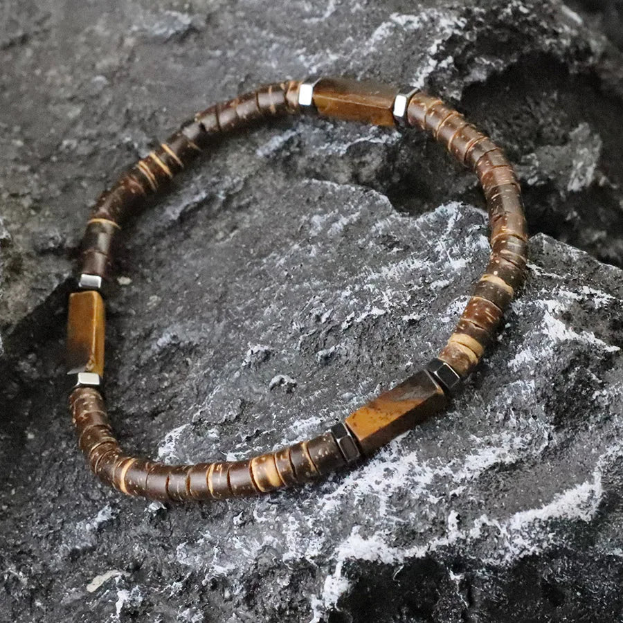 Coconut Cult Beaded Bracelet - 8 Healing Stone Choices