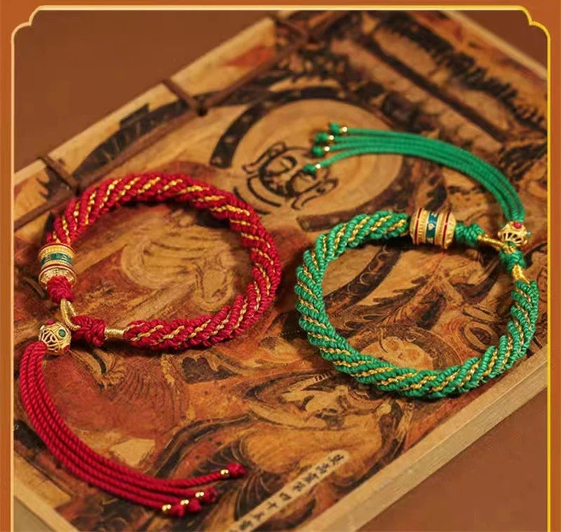 Handmade Tibetan Bracelet Colorful Thread Good Lucky Charm Rope Bracelet & Bangles for Women Men Knots Red Thread Bracelets - BuddhaBeyond