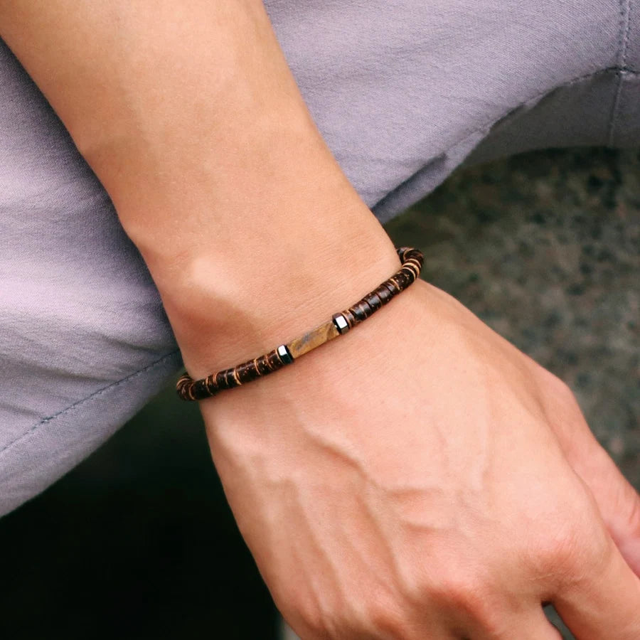 Coconut Cult Beaded Bracelet - 8 Healing Stone Choices