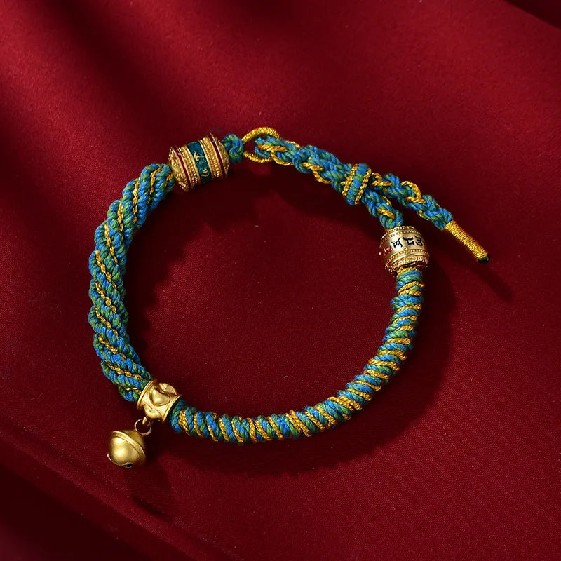 Tibetan Lucky Hand-woven Blue Ocean 
Buddist Rope Bracelets 