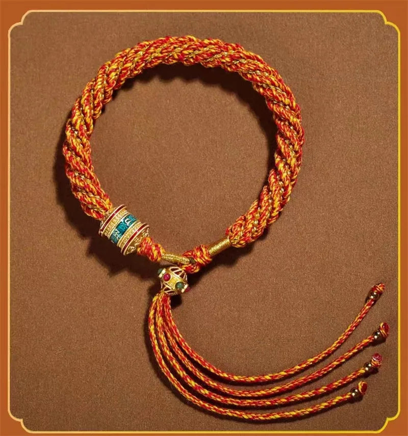 Handmade Tibetan Bracelet Colorful Thread Good Lucky Charm Rope Bracelet & Bangles for Women Men Knots Red Thread Bracelets - BuddhaBeyond