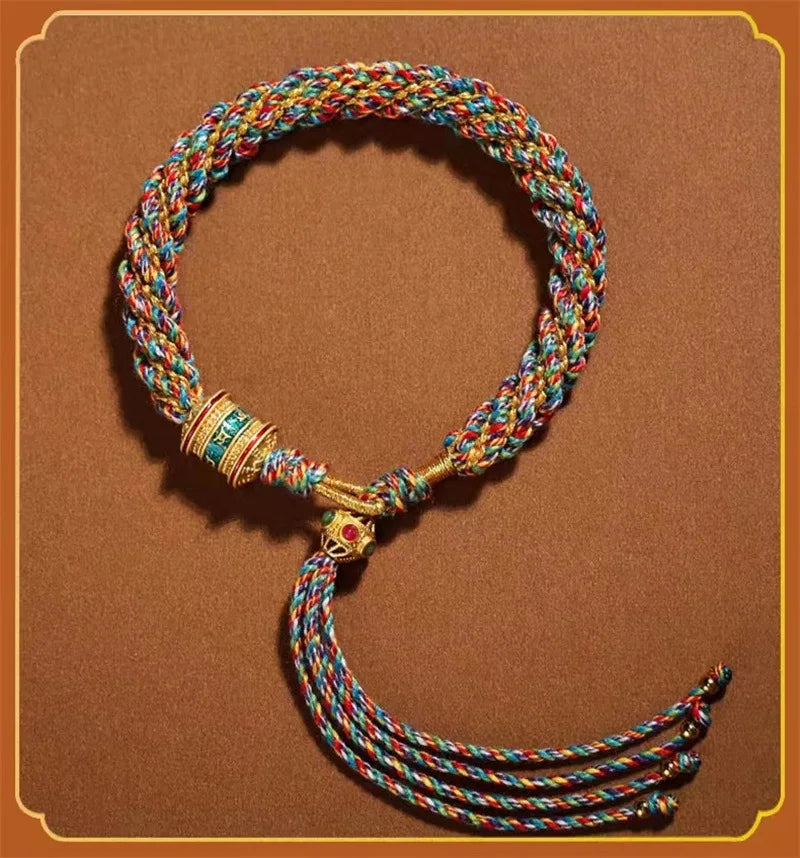 Handmade Tibetan Bracelet Colorful Thread Good Lucky Charm Rope Bracelet & Bangles for Women Men Knots Red Thread Bracelets - BuddhaBeyond