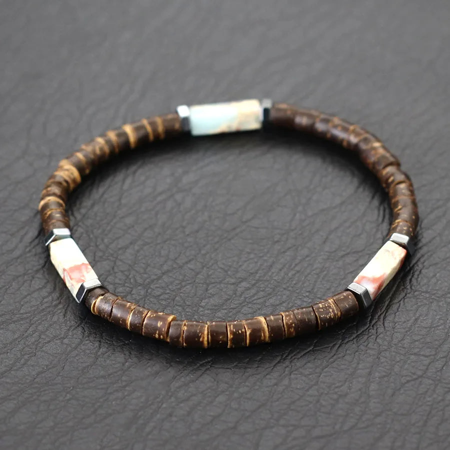 Coconut Cult Beaded Bracelet - 8 Healing Stone Choices