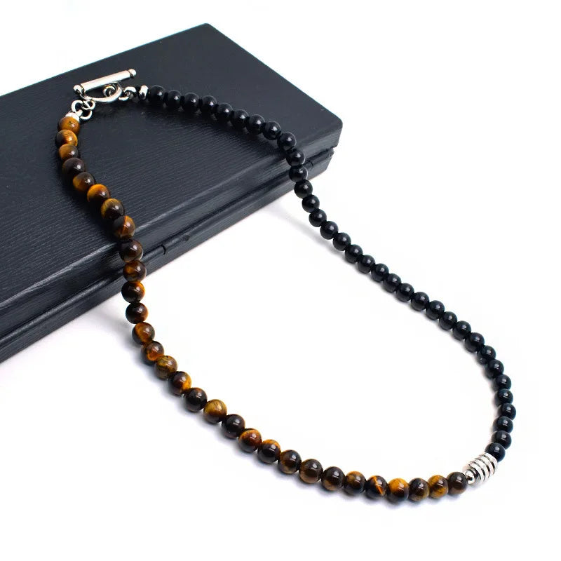 Tiger's Eye Obsidian Necklace