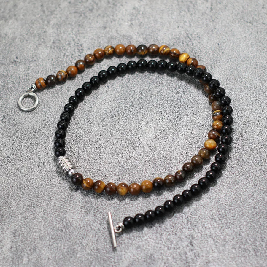 Tiger Eye Obsidian Necklace