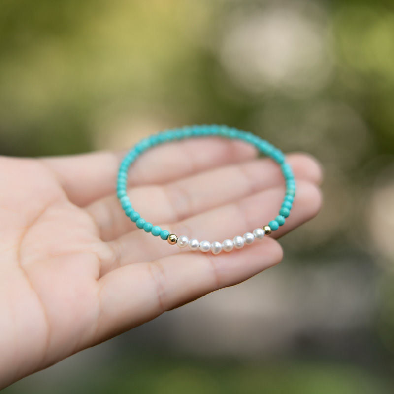 Buddha Beyond turquoise and pearl bracelet stylish gift idea